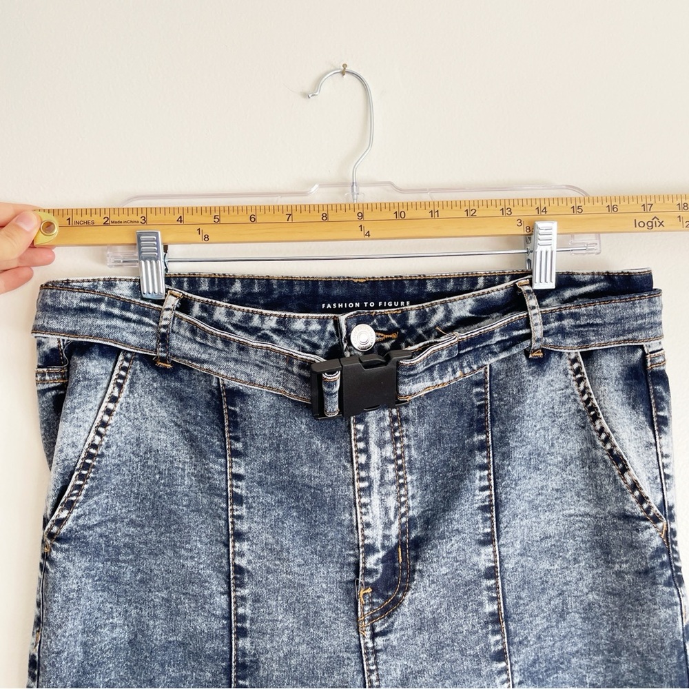 Fashion to Figure high rise belted cargo jeans utility carpenter work wear army - Picture 11 of 15